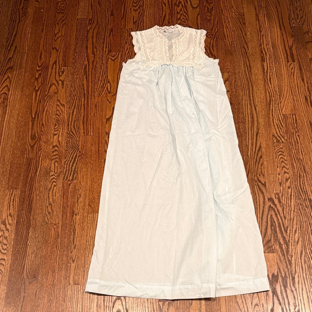 Christian Dior vintage light blue nightgown with lace design